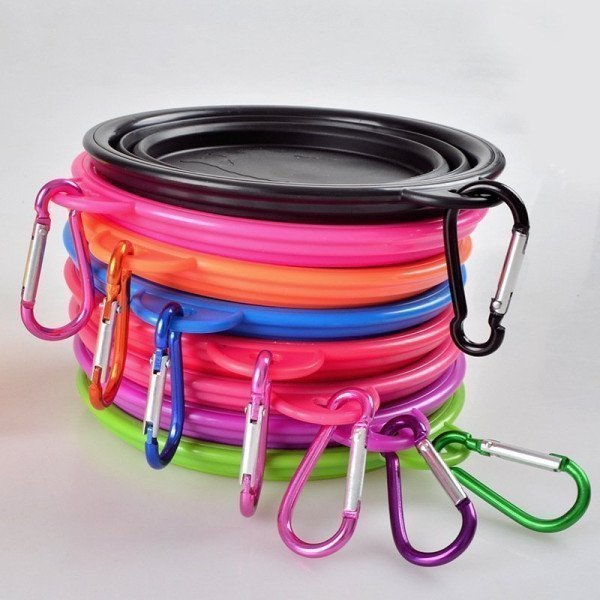 Collapsible Dog Bowl Pet Dog Portable Silicone Collapsible Travel Feeding Bowl Water Dish Feeder