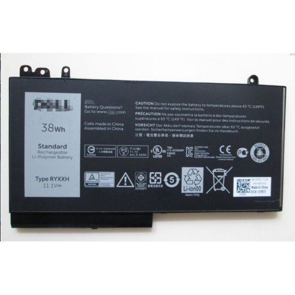 RYXXH 11.1V 38Wh Battery for DELL Latitude 12 5000 E5250 Series Laptop