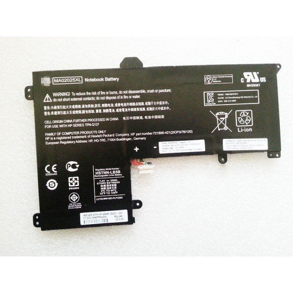 Replacement HP MA02XL 721895-421 HSTNN-LB5B SlateBook 10 x2 Battery