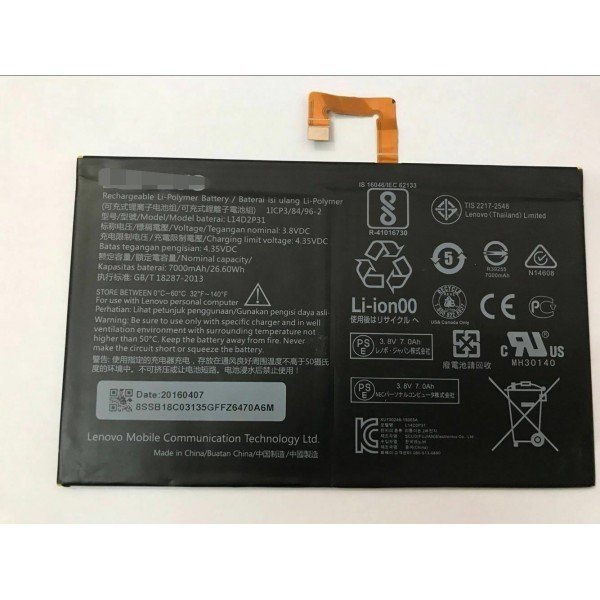 Lenovo L14D2P31 A10-70F Tab 4 10 Table Battery